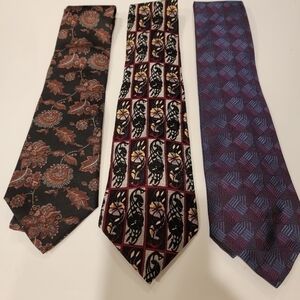 Set of 3 100% silk ties made in the USA